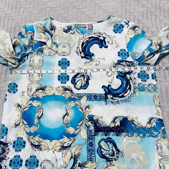 Chico's blue patterned blouse - Picture 4 of 5